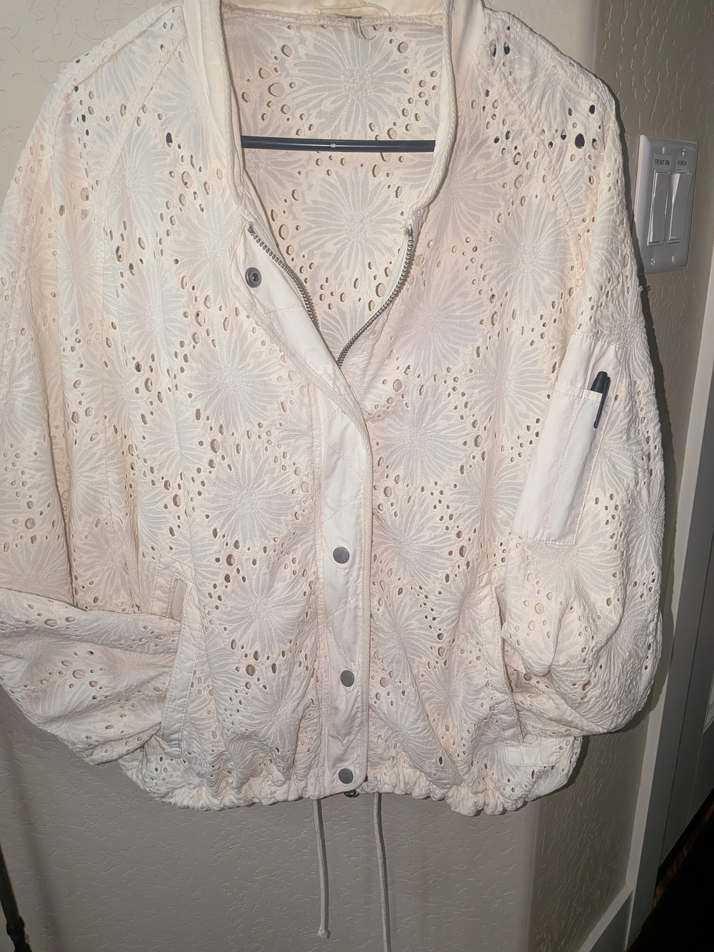 Free People -Bomber Jacket - Cream-Upcycled